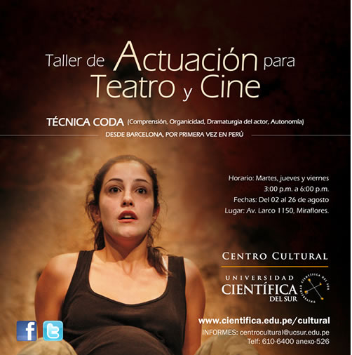 Técnica Coda de actuación para teatro y cine por primera vez en Perú